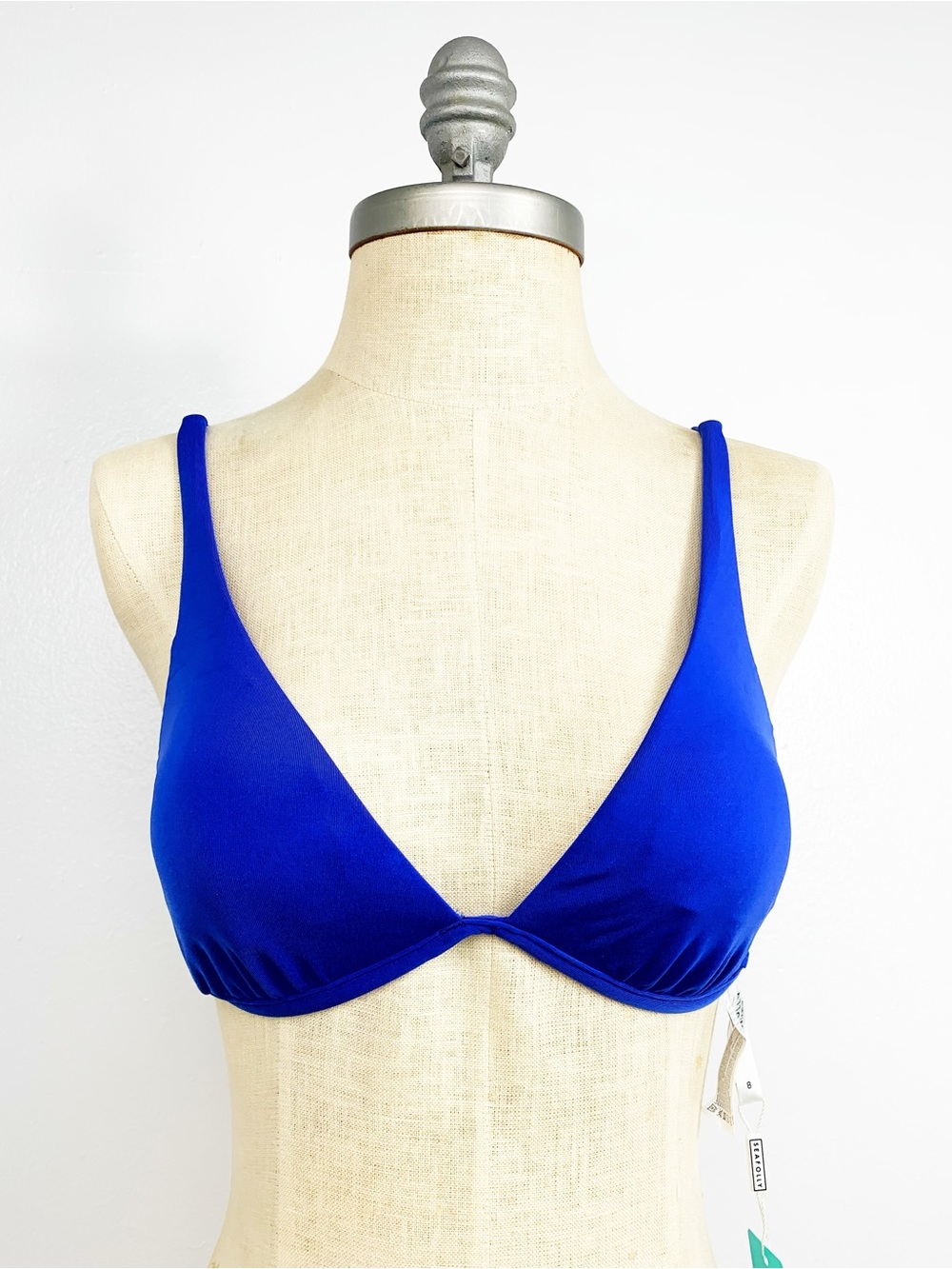 Seafolly Royal Blue Women's Triangle Tie Back Underwire Bikini Top USA 4 NWT - Picture 4 of 15